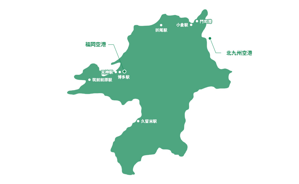 福岡県レンタカー人気エリア