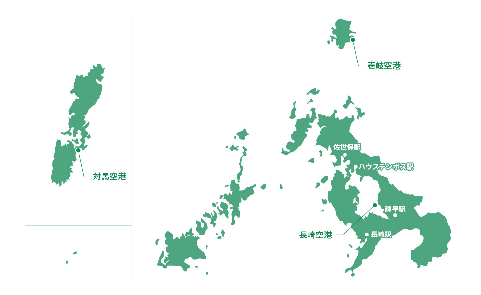 長崎県レンタカー人気エリア